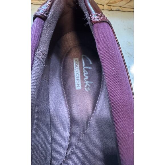 Clarks Collection Women’s Comfort Shoes 10M Wine Fabric Faux Leather Preowned - Picture 3 of 11